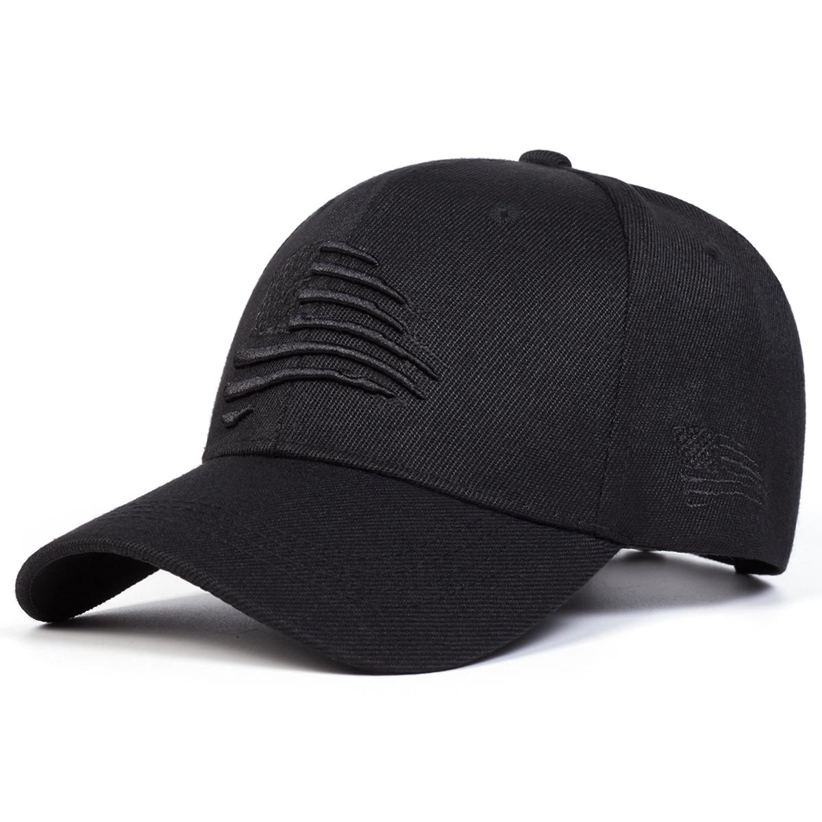 

Унисекс бейсболки с вышивкой американского флага, весенне-осенние, для улицы, регулируемые, повседневные шляпы, папина шляпа, солнцезащитная шляпа чёрный