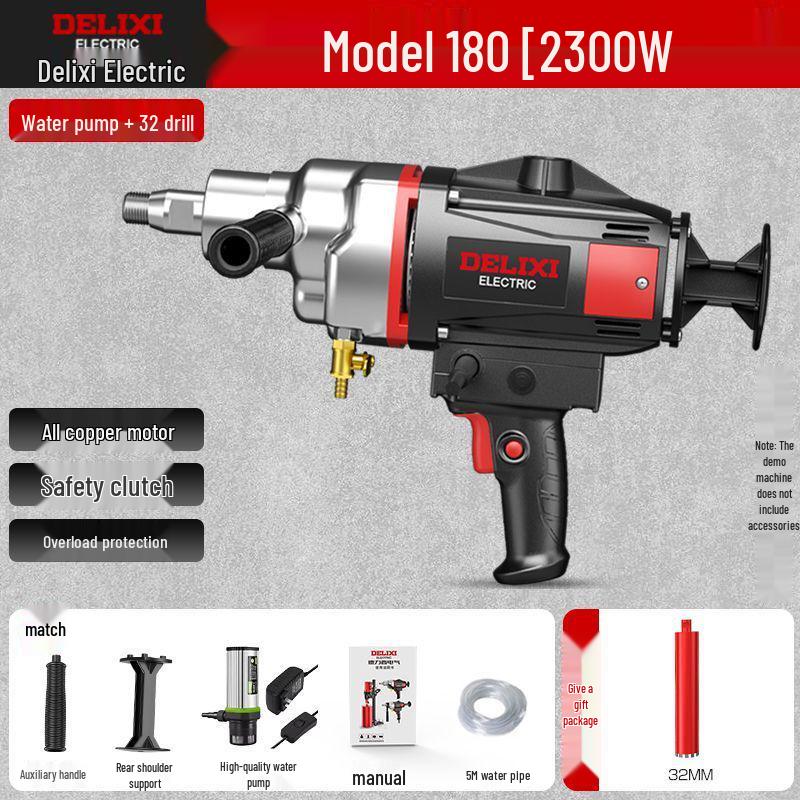 DELIXI Handheld High-Power Core Drill for Air Conditioner and Range Hood Wall Openings, Lightweight Modified Drill.