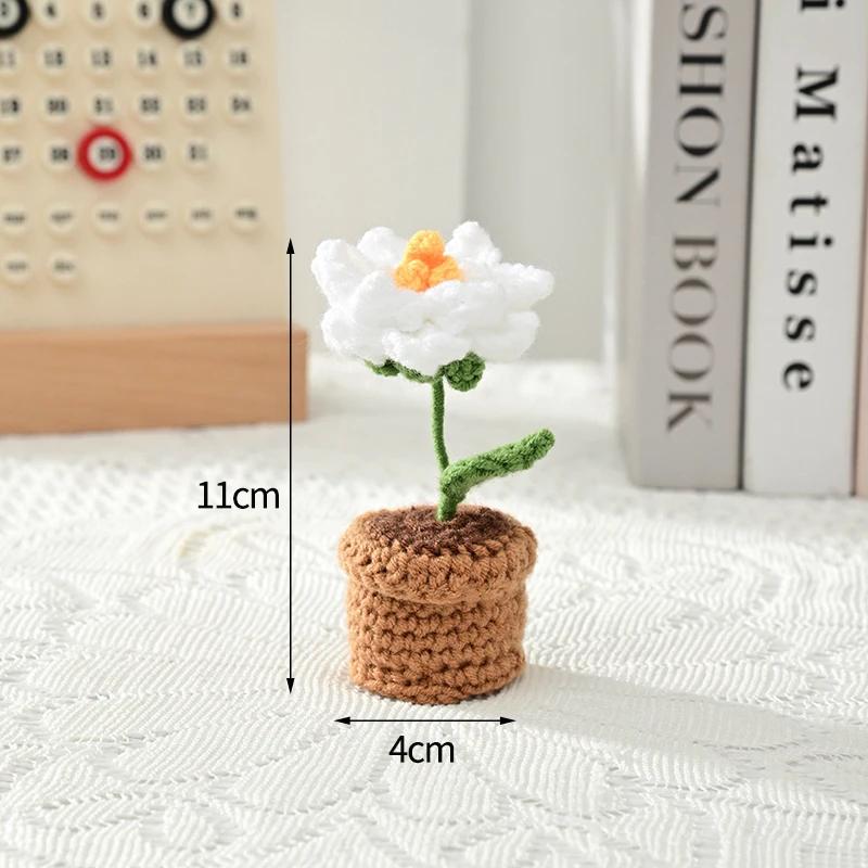 Pig Crochet Flower Decorative Flower Potted Kawaii Knitted Pot Flower Wedding Party Room Decor Potted Kawaii Knitted Pot Pig