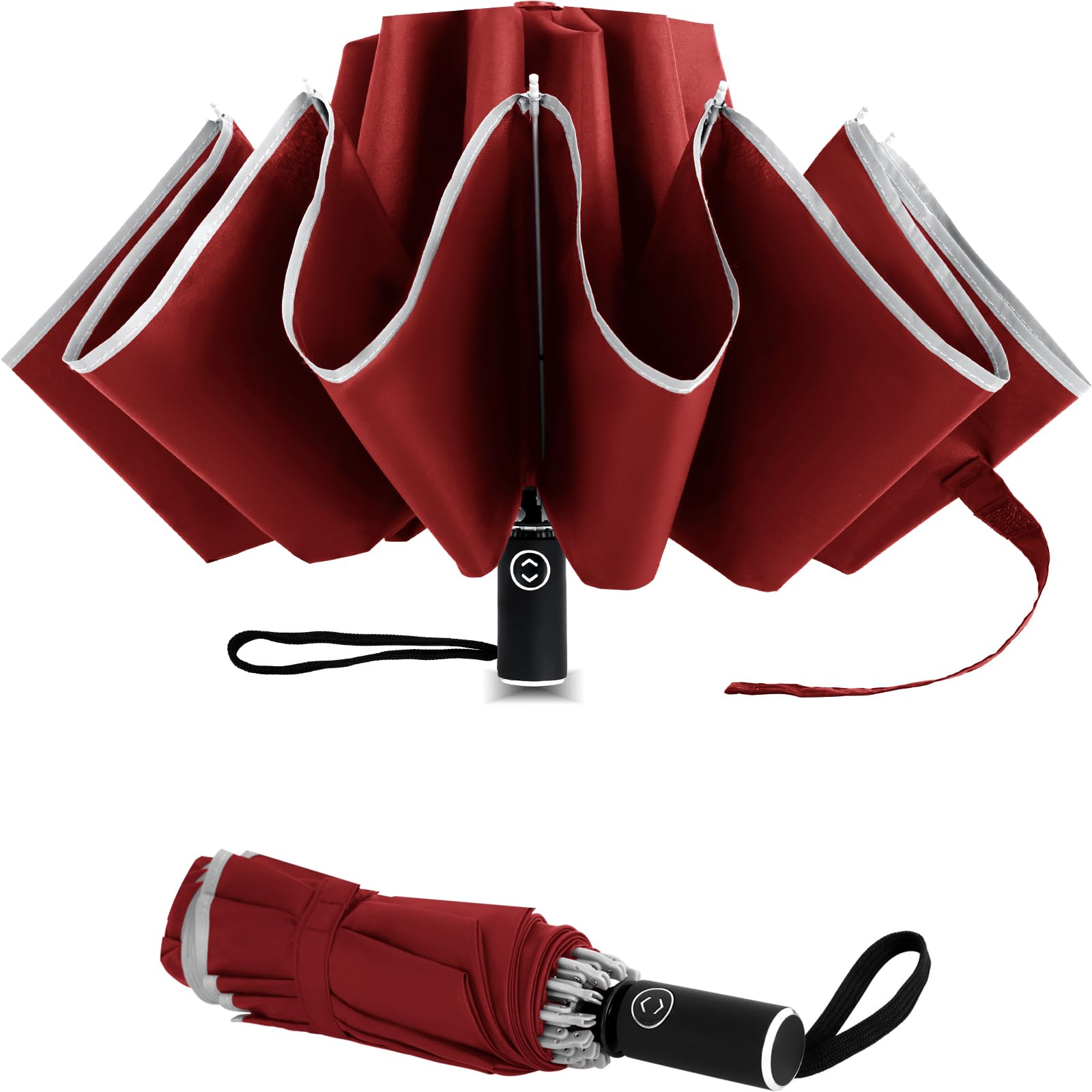 

UVANTI складной авто перевернутый прочный 10 тайфун ветер вода светоотражающий складной дождливый сезон как для солнечного, так и для дождливого легкого супер водонепроницаемый вино красного