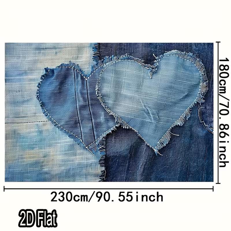 2D Jeans-Patchwork-Herz-Hintergrund für rustikale Motto-Partydekoration