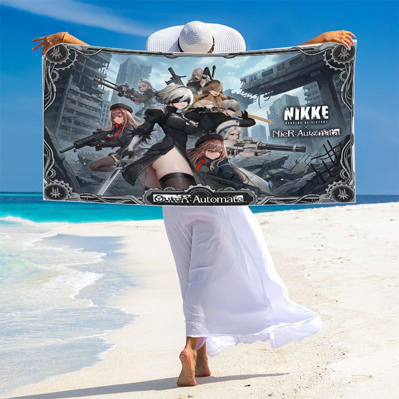 GODDESS OF VICTORY NIKKE Print Beach Towel, Large Soft Quick Dry Towel for Beach Camping Swimming