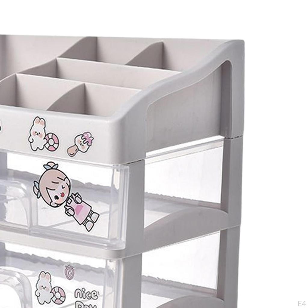Makeup Desk Organizer with Drawers Display Case Brush Holder Rack Clear Sundries Storage Box for