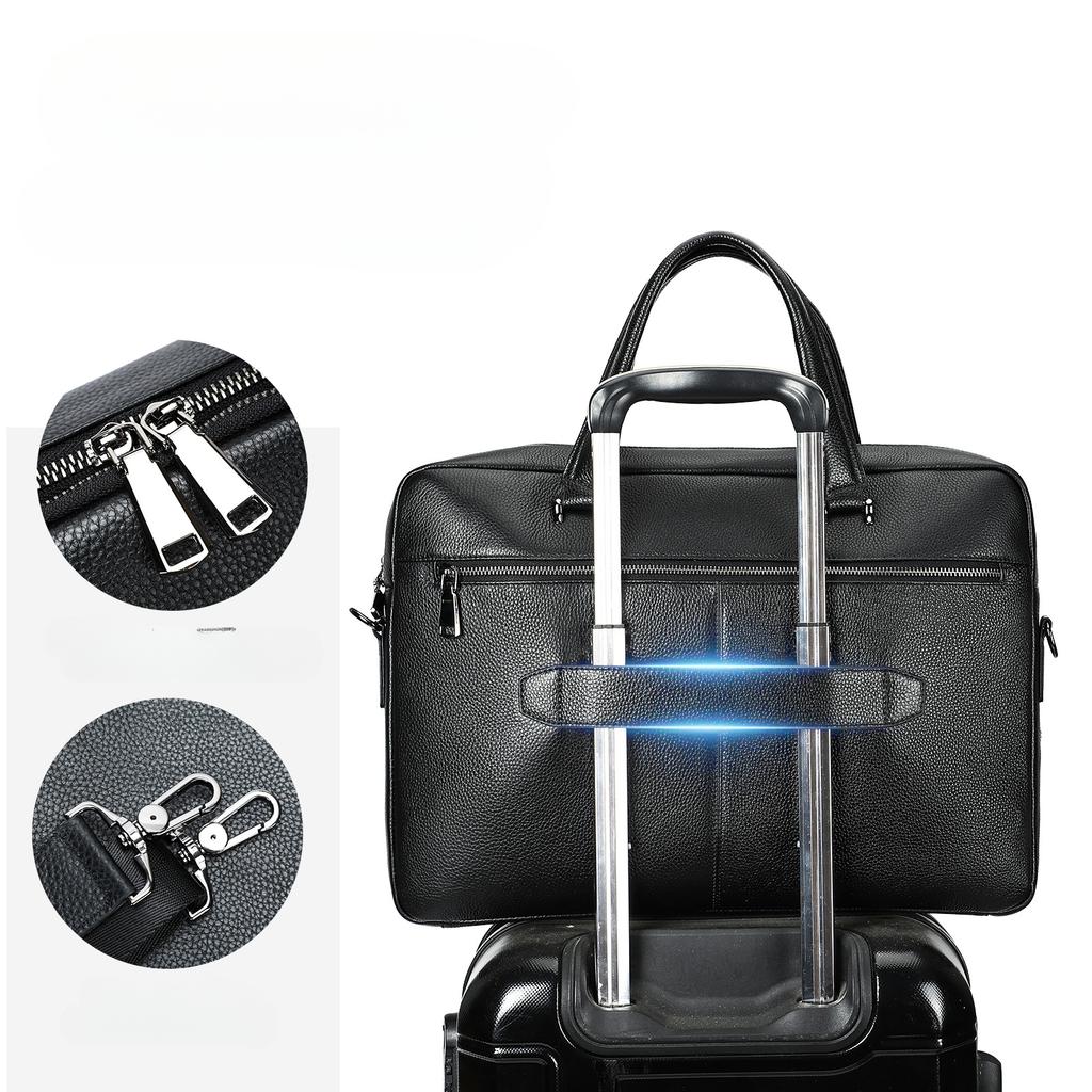 Retro-Aktentasche für Herren, echtes Leder, Einzel-Umhängetasche, horizontale Umhängetasche, High-End-Gefühl, Business-Mode, großes Fassungsvermögen