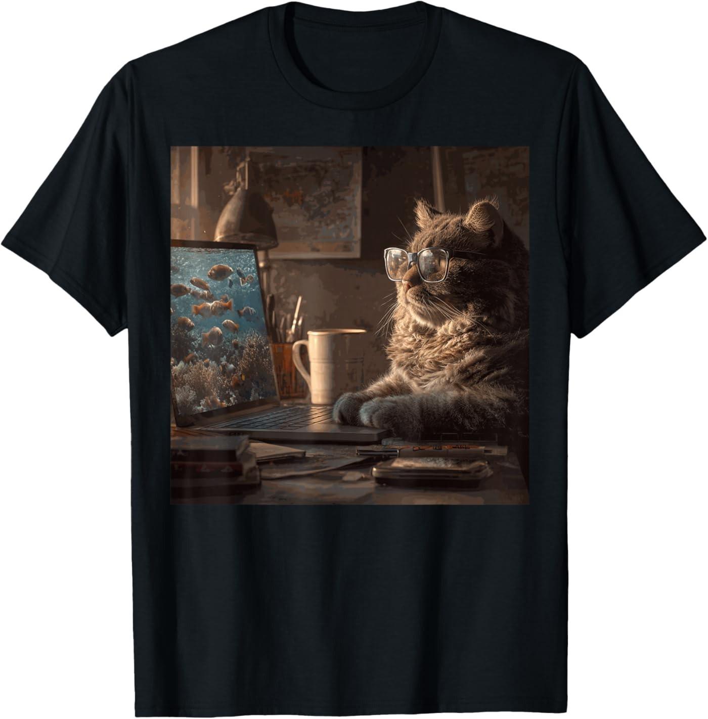 Funny Graphic Cat Humorous Funny T-Shirt XL