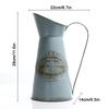 Vintage Style Metal Flower Vase Galvanized Finish Rustic Flower Jug Vase for Indoor and Outdoor Decor