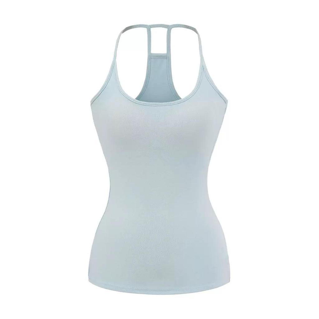 Women's Cross-border Yoga Set: Bare Feel Sports Tank with Chest Pads & High Elastic Flared Fitness Pants