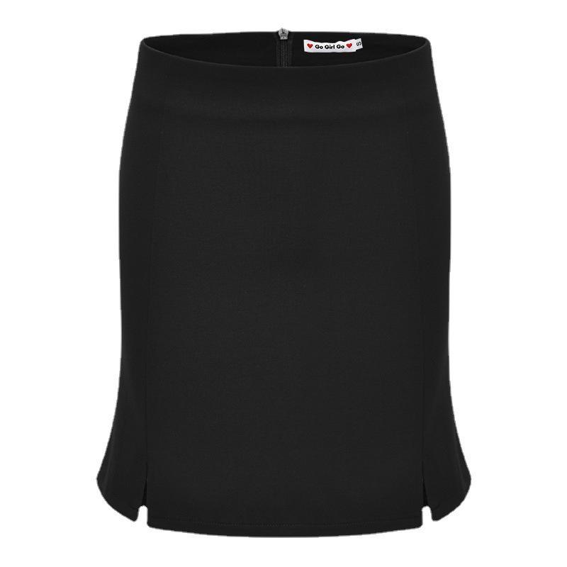 American Retro High Waist Slimming Bodycon Midi Skirt with Slit Hem