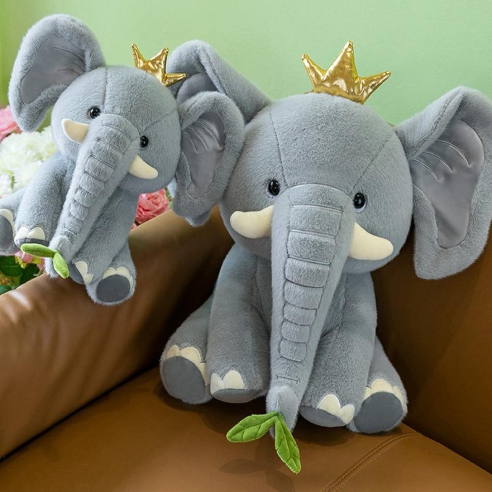 Kreatives Cartoon-Elefanten-Plüschtier Niedliches Tier Plüschtiere Kronen-Elefanten-Plüschpuppe Geburtstagsgeschenk