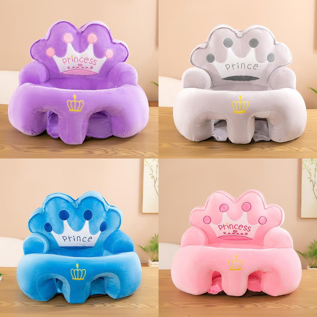 Toddler Sitting Aid With Crown Shape And Soft Plush Material For Stability