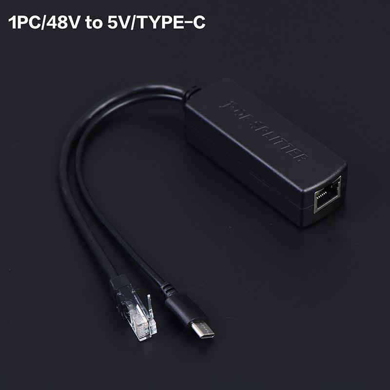 DC48V To 5V Micro USB POE Splitter POE Connectors Adapter Cable Splitter IP Camera Power Supply Module Ethernet 100M