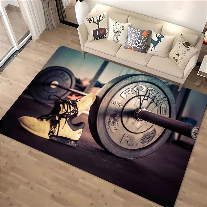 3D Printing GYM Theme Large Area Carpets for Home Living Room Children's Bedroom Sofa Doormat Kitchen Floor Rugs Anti-slipDecor