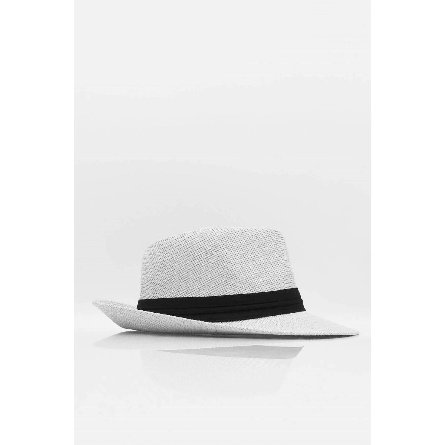 

Белая мужская соломенная ковбойская шляпа Трилби