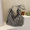 Handbag, Simple and Fresh Striped Bag, Shoulder Bag, Casual and Fashionable Large Capacity Shopping Bag