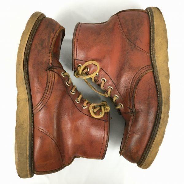 90er Halbkreis Hundemarke Vintage RED WING Arbeitsschuhe Größe 6.5F 24.5 Braun(GEBRAUCHT)