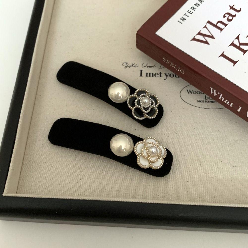 

Hair Accessories Retro BB Clip Velvet Sweet Barrettes Minimalist Camellia Hair Clip Wedding белый