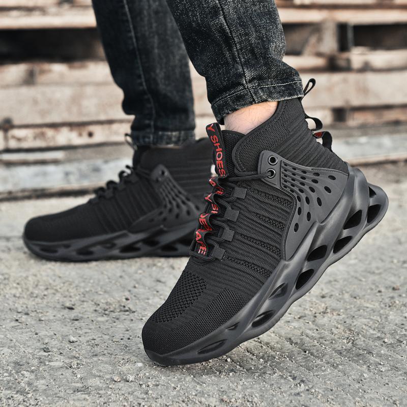 Fashion Men's and women's labor protection shoes large size new anti-smash anti-puncture men's shoes casual sports Platform sneakers men
