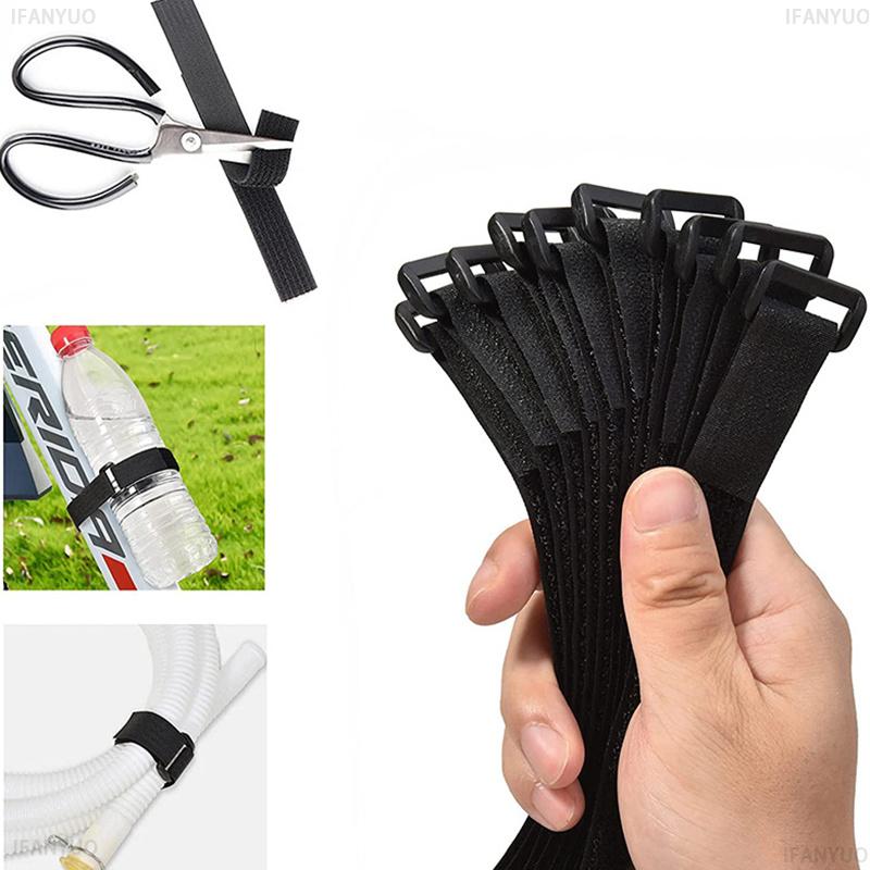 Reusable Hook and Loop Nylon Cable Ties Adjustable Wire Fastener Wrapping Cinch Straps Securing Cable Cord Management Organizer