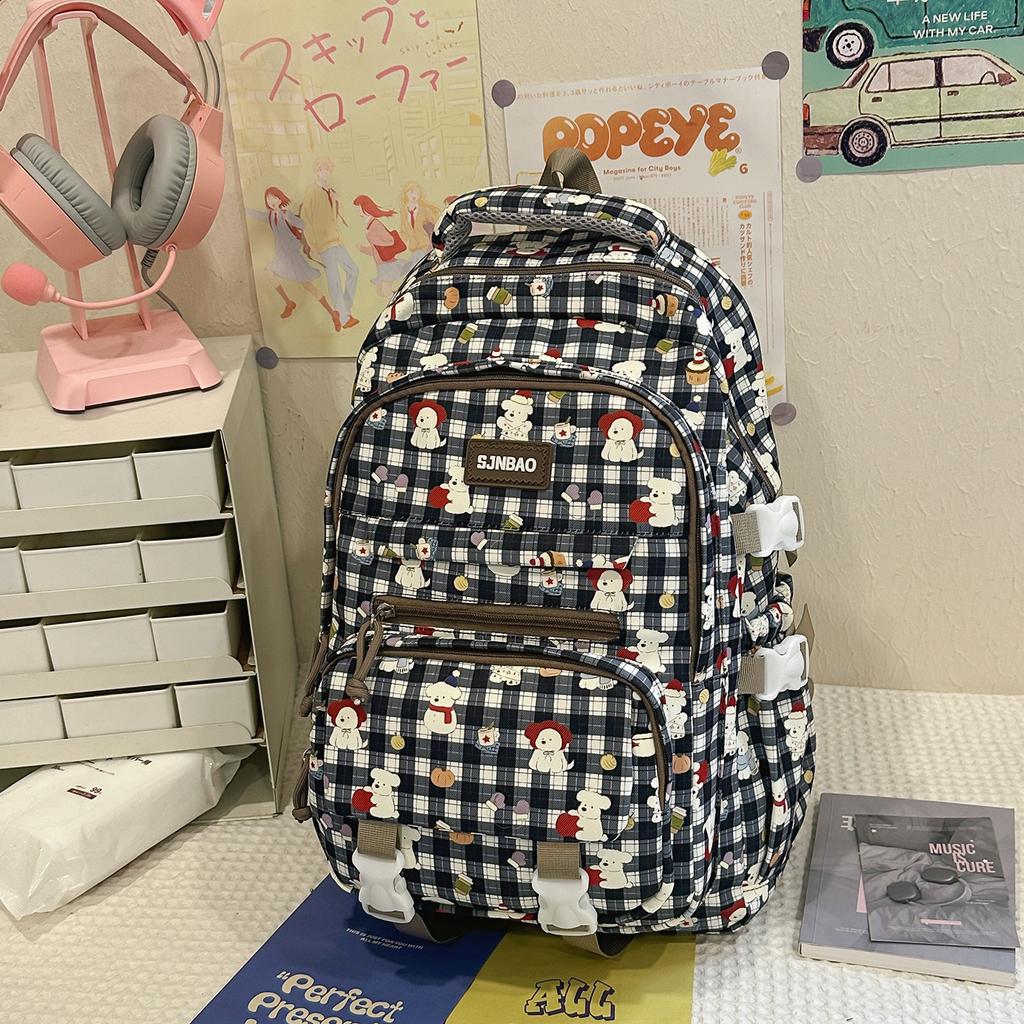 Schoolbag high-value backpack college student cute cartoon printed schoolbag junior high school student sweet large-capacity versatile backpack