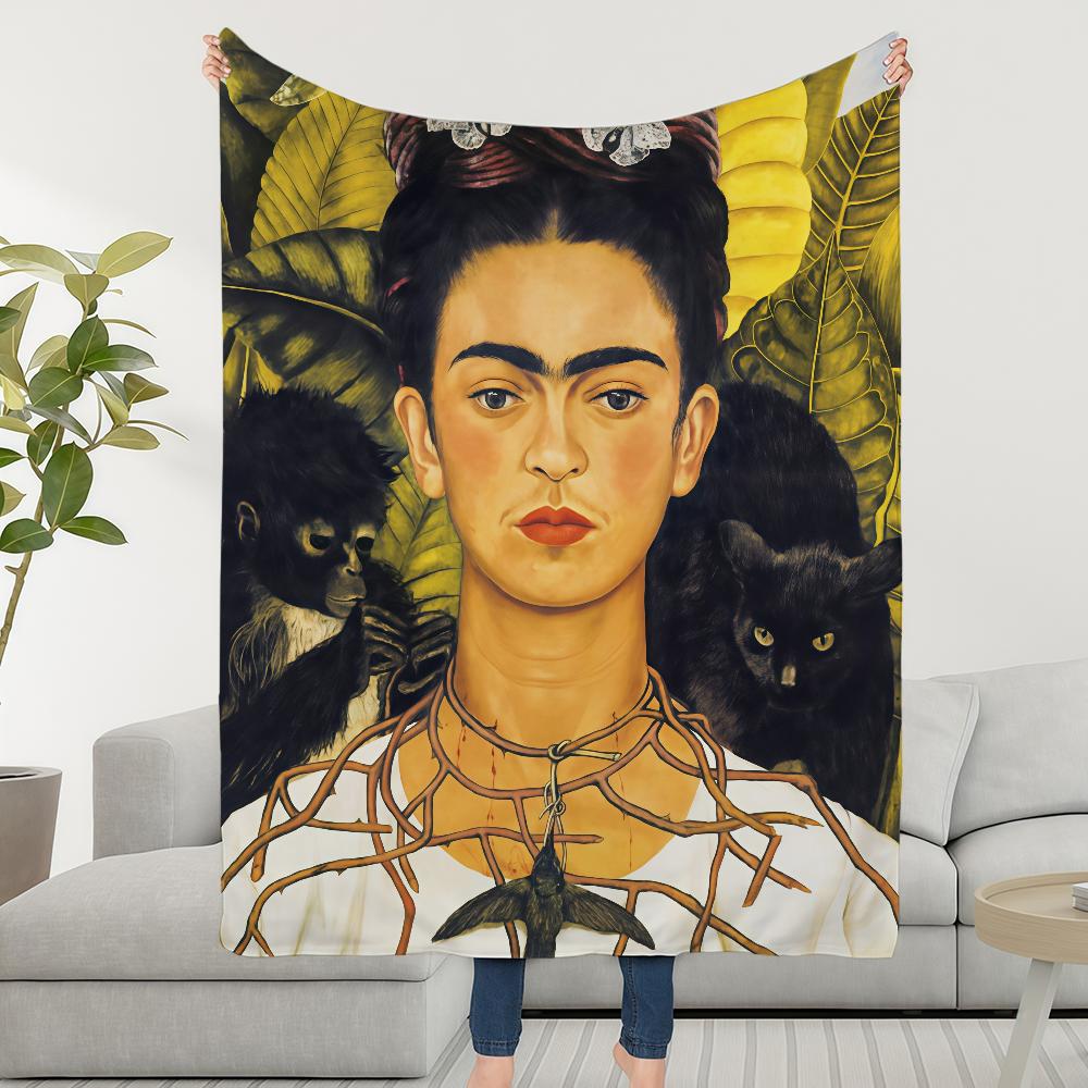 Blanket F-FridaS-ES Throw Super Cosy Plush Living Room Sofa Artwork Couch K-KahloS-ES Childish Birthday Gifts