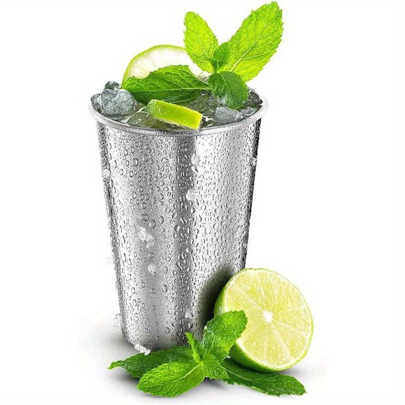 16oz Stainless Steel Metal Beer Cup Wine Cups Kitchen Accessories for Portable Drinkware Set