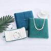 Elegant Double-Opening Velvet Jewelry Box for Rings, Bracelets, and Necklaces with Snap-Button Closure