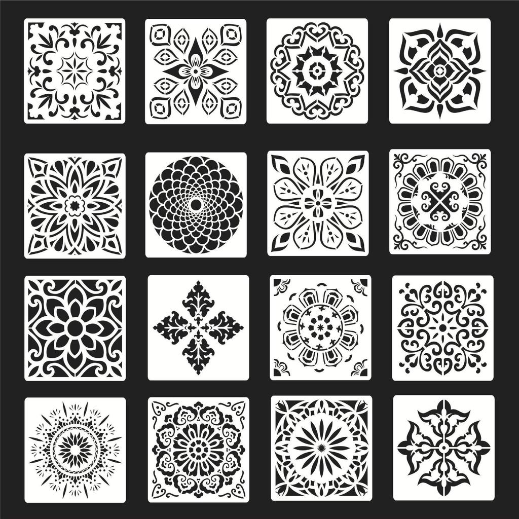Mandala Stencil Set for DIY Spray Painting on Furniture & Albums