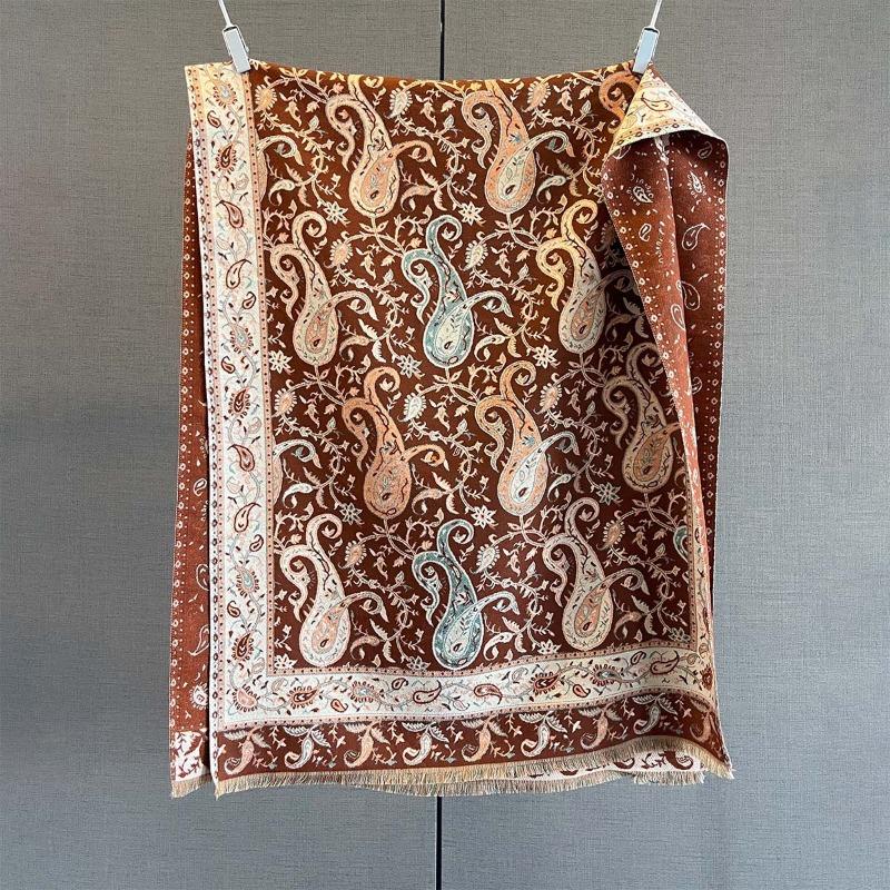 Toamnă nouă modă retro eșarfă imprimată cu flori caju pentru a ține cald și a proteja de frig eșarfă modă șal multifuncțional
