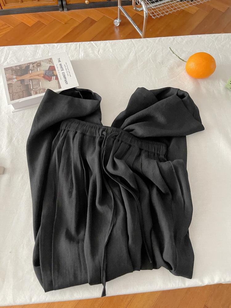 Korean Chic Summer Loose Wide-Leg Pants for Women - Lightweight, Cool, Straight-Leg Trousers