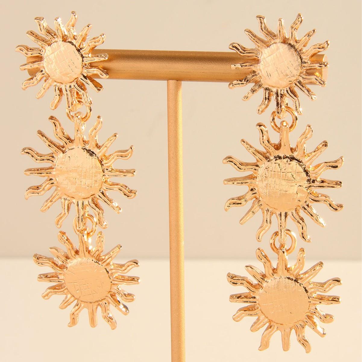 

Multi-layered sunflower earrings золотой