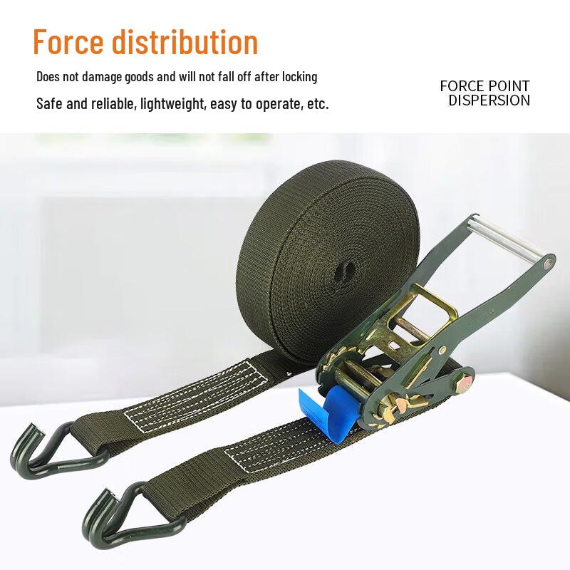 Ratchet Tie-Down Strap with Double Hooks