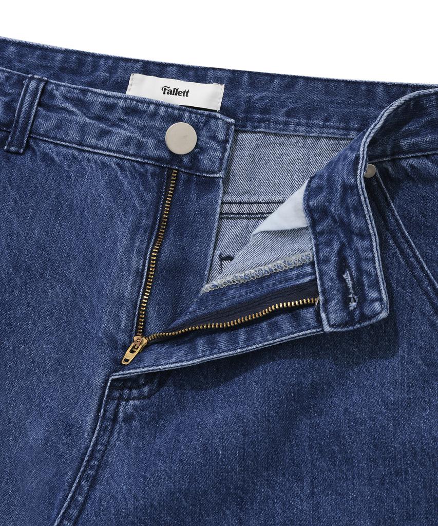 Palet Hand Brush Denim Pants Blue