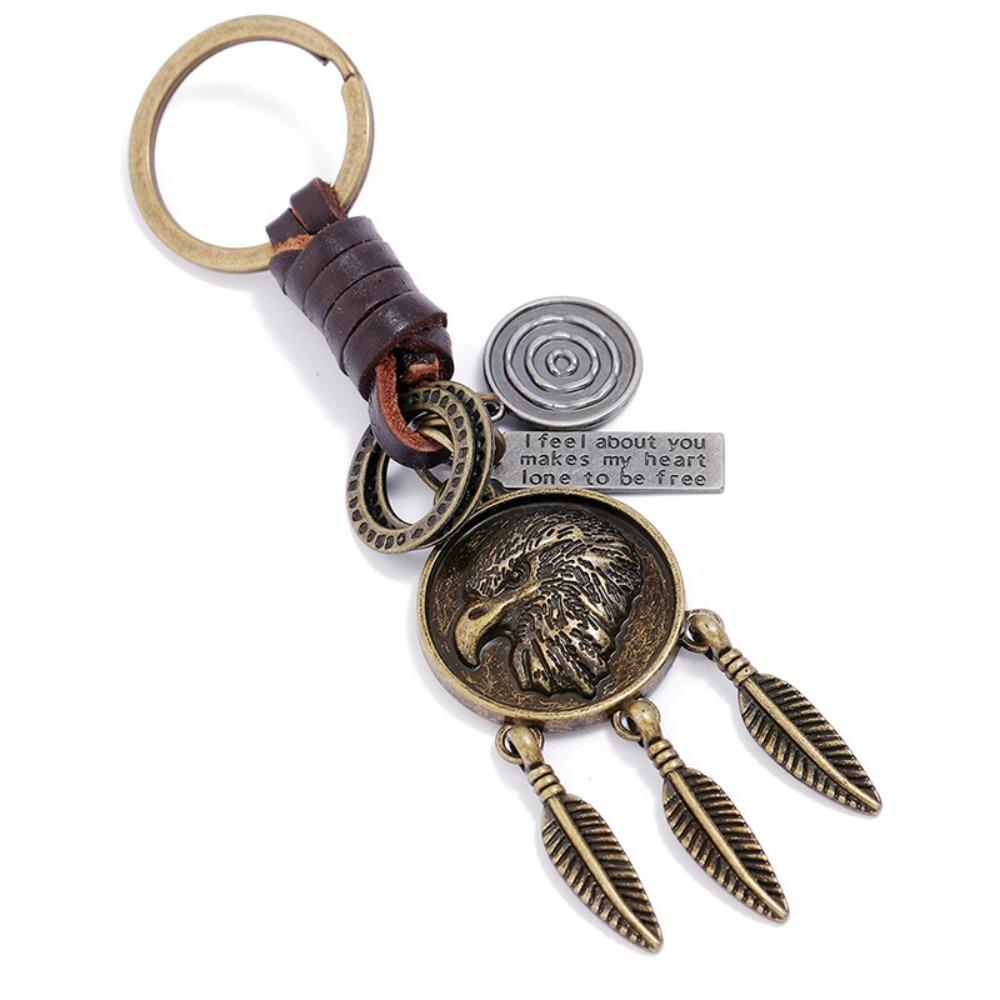 Irregular Leather Key Chains Leaf Bear Car Key Ring Creative Keychain