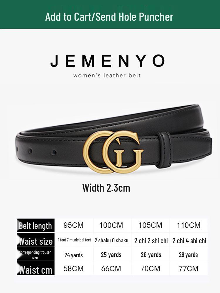 Dámský luxusní černý kožený pásek - Všestranný módní doplněk pro letní džíny