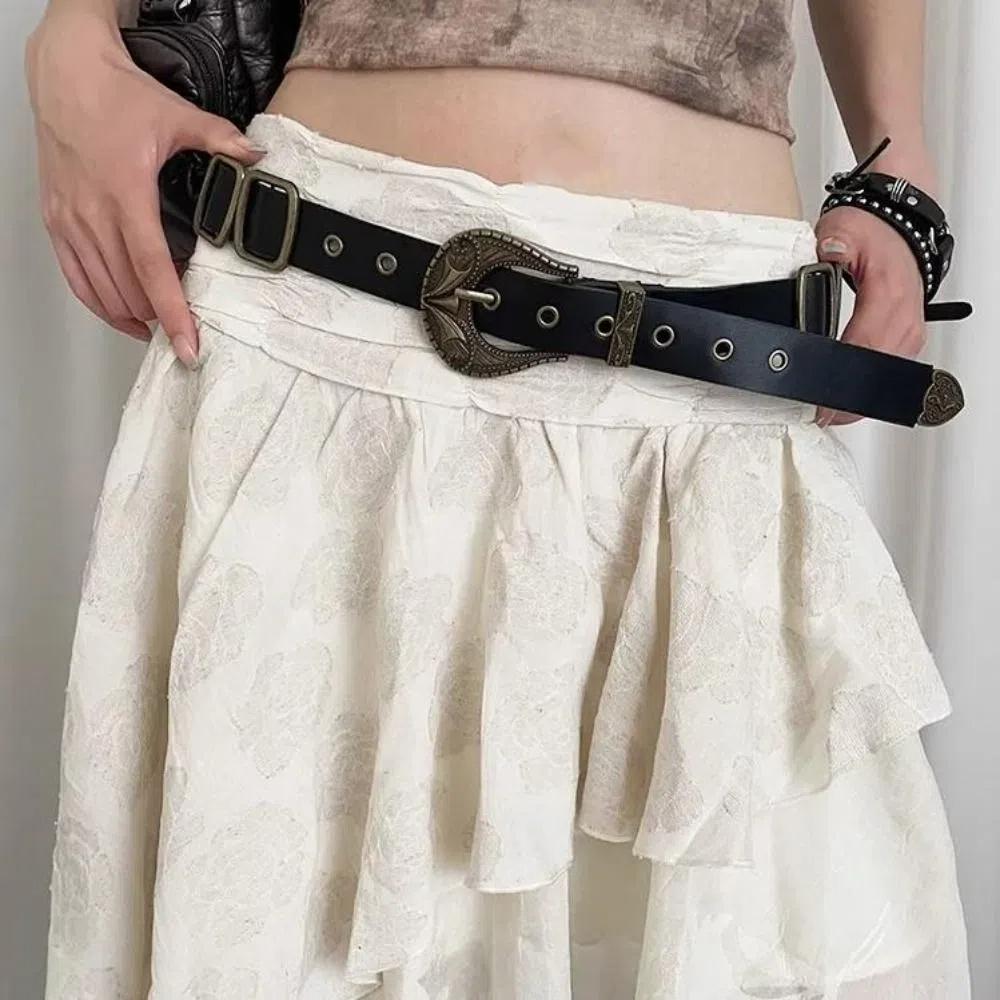 American Women's Belt Pu Leather Dress Jeans Belt Vintage Waist Belt  Waist Accessories