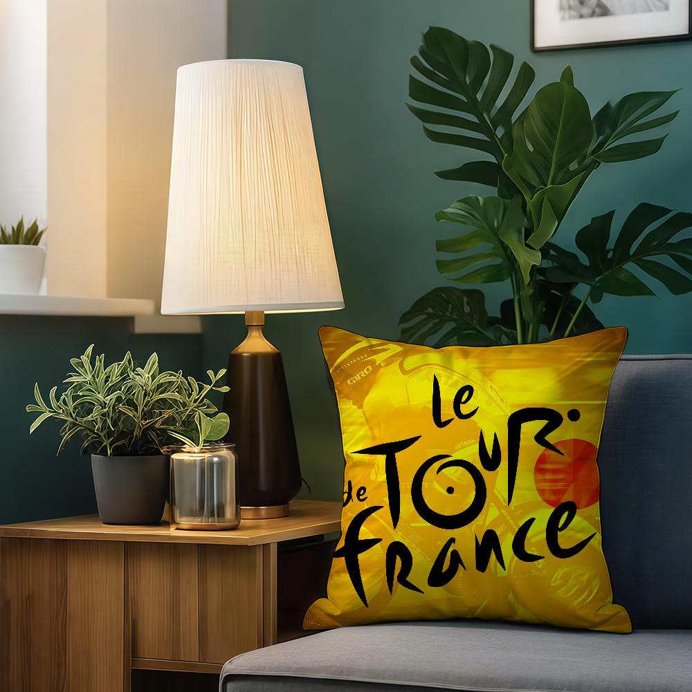 T-Tour De F-France cushion cover Double Sided Printed Polyester Pillowcase Pattern Decorative Zipper Cushion Cover