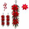 Wall Hanging Pine Branches Poinsettia Christmas Garland New Christmas Swag Garland  Home Decoration