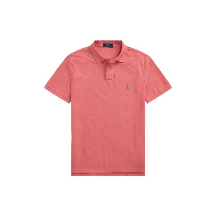 

Polo Ralph Lauren Custom Slim Fit Mesh Polo Shirt Solid Color Straight Fit Short Sleeve Polo Men tops Red MNPOKNI1N822-797 XXL