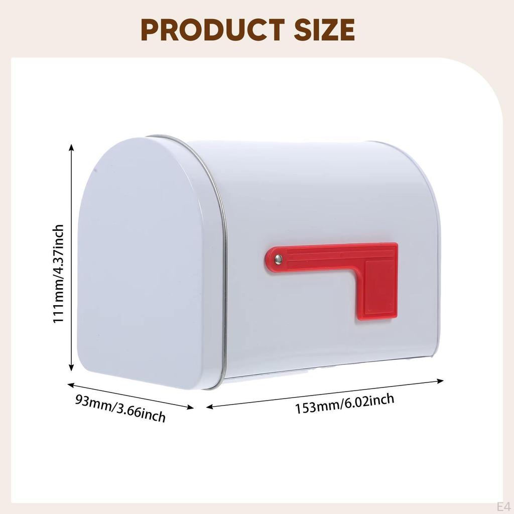 Mailbox As A Decorative Postbox, Metal And Storage Box Style Made of Tinplate for Christmas