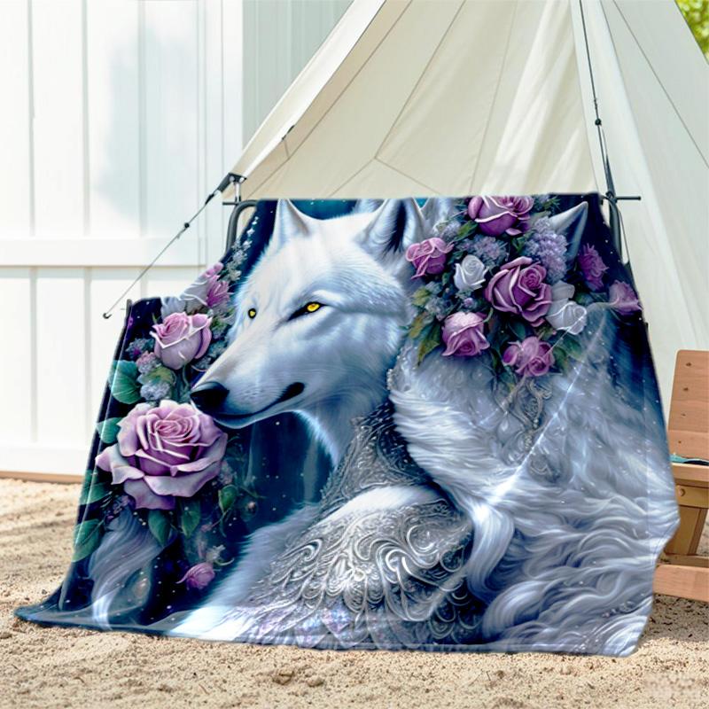1pc animal pattern blanket, all season lightweight home office outdoor nap multifunctional blanket