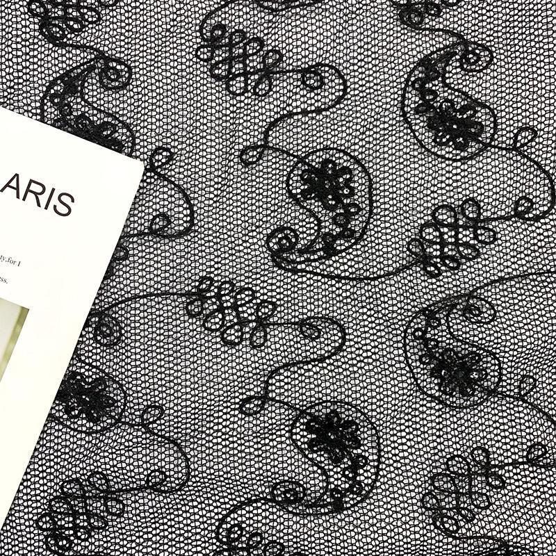 Children's Embroidered Cashew Mesh Lace Skirts and Dresses for Performance Wear