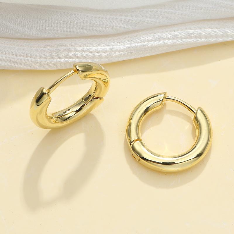 Huazi Style Zircon Stud Earrings for Women - Gold-Plated, Non-Fading Luxury Jewelry