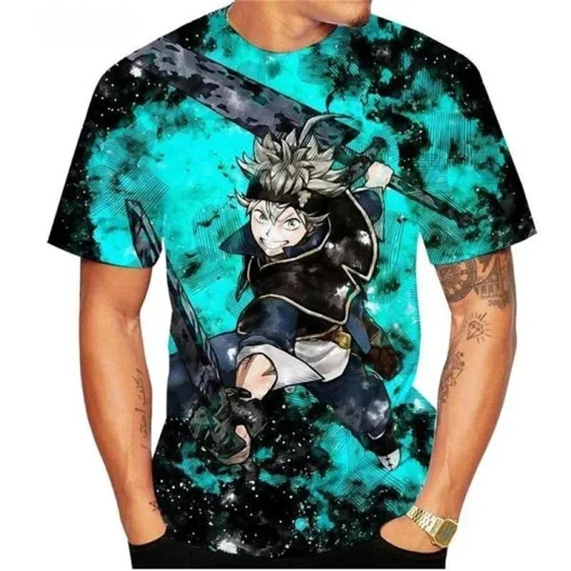 Man's Casual Short Sleeve T-Shirt Anime Black Clover 3D Print Tops Streetwear Cool Tees Parent Adult Clothing Short Sleeve