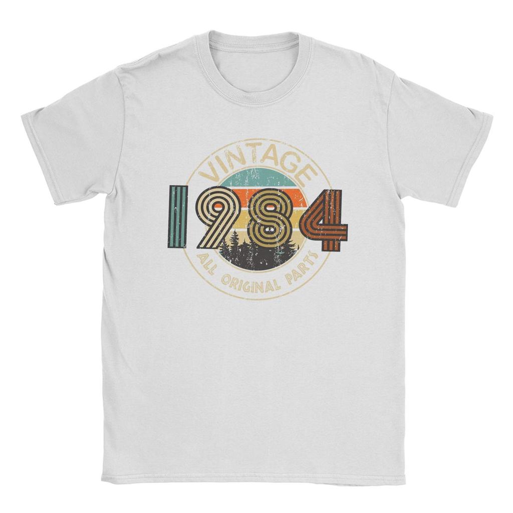 Unique Vintage 1984 All Original Parts Birthday Gift T-Shirts Men O Neck Cotton T Shirt 40 Years Old Tee Shirt Gift Tops