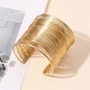 Vintage Hyperbolic Layered Wide Wire Bracelet Cuff Bangle for Women New Elegant Exaggerated Wrist Wrap Bangle Hand Jewelry Gift