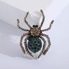 Spider Brooch Shiny Rhinestone Decor Realistic Spider Shape Clothes Collar Decoration Anti-rust Alloy Lightweight Clothes Jewelry Lady Gift