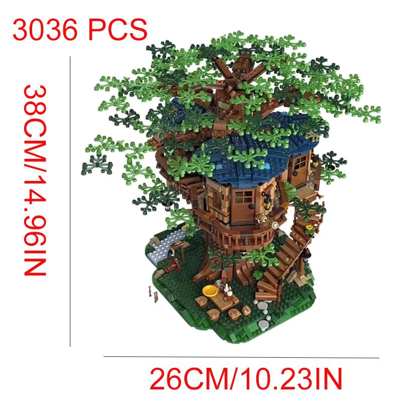 

Дом на дереве, два цвета, листья, строительные блоки, модель, кирпичи, детская игрушка на день рождения