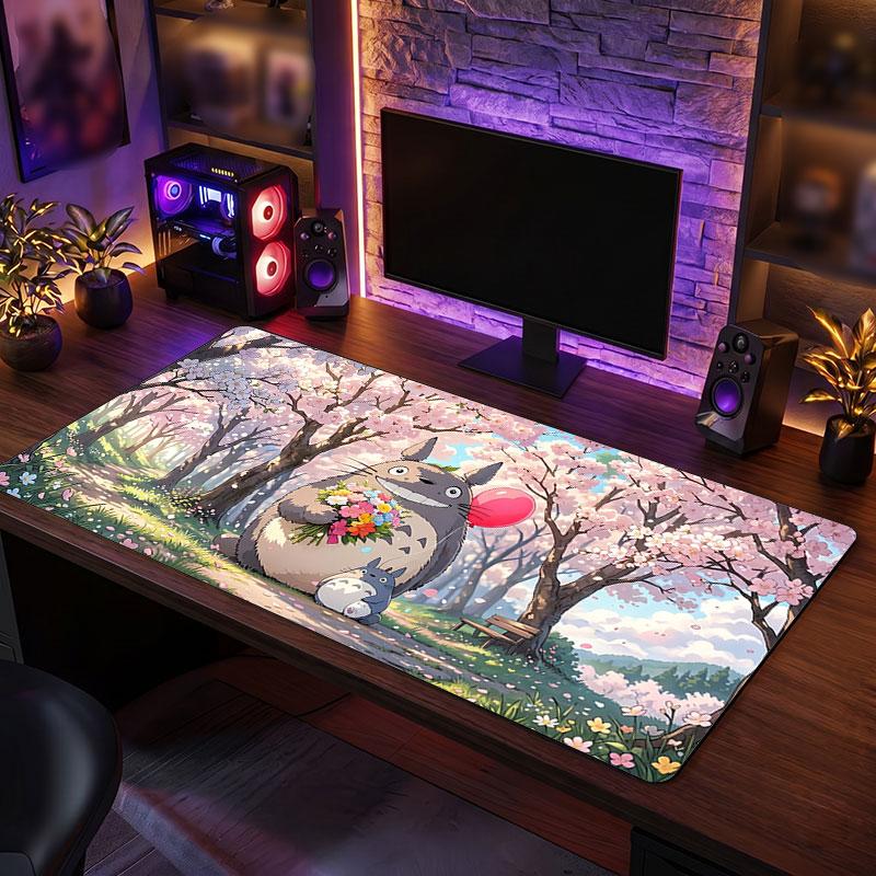 Grand Tapis de SourisMon Voisin Totoro Étendu Tapis de Bureau Souple Gaming Bureau Décoration Table d'Ordinateur Tapis