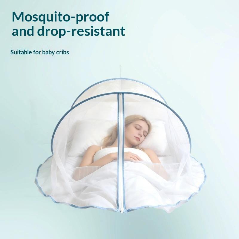 Washable Foldable Single Person Mosquito Net Zipper Closure Insect Proof for Home Bedroom Dorm Camping Travel Trips