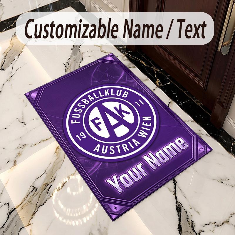 Crystal Velvet Rug Austria Wien FC Print Custom Name Text Floor Mat Home Decor